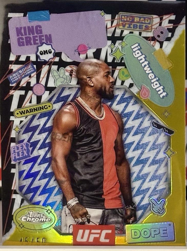 King Green 2025 Topps Chrome UFC Tailor Made #TRM-8 Gold Refractor