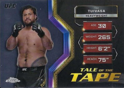 Tai Tuivasa 2024 Topps Chrome UFC Tale of the Tape #TFT-25 Superfractor