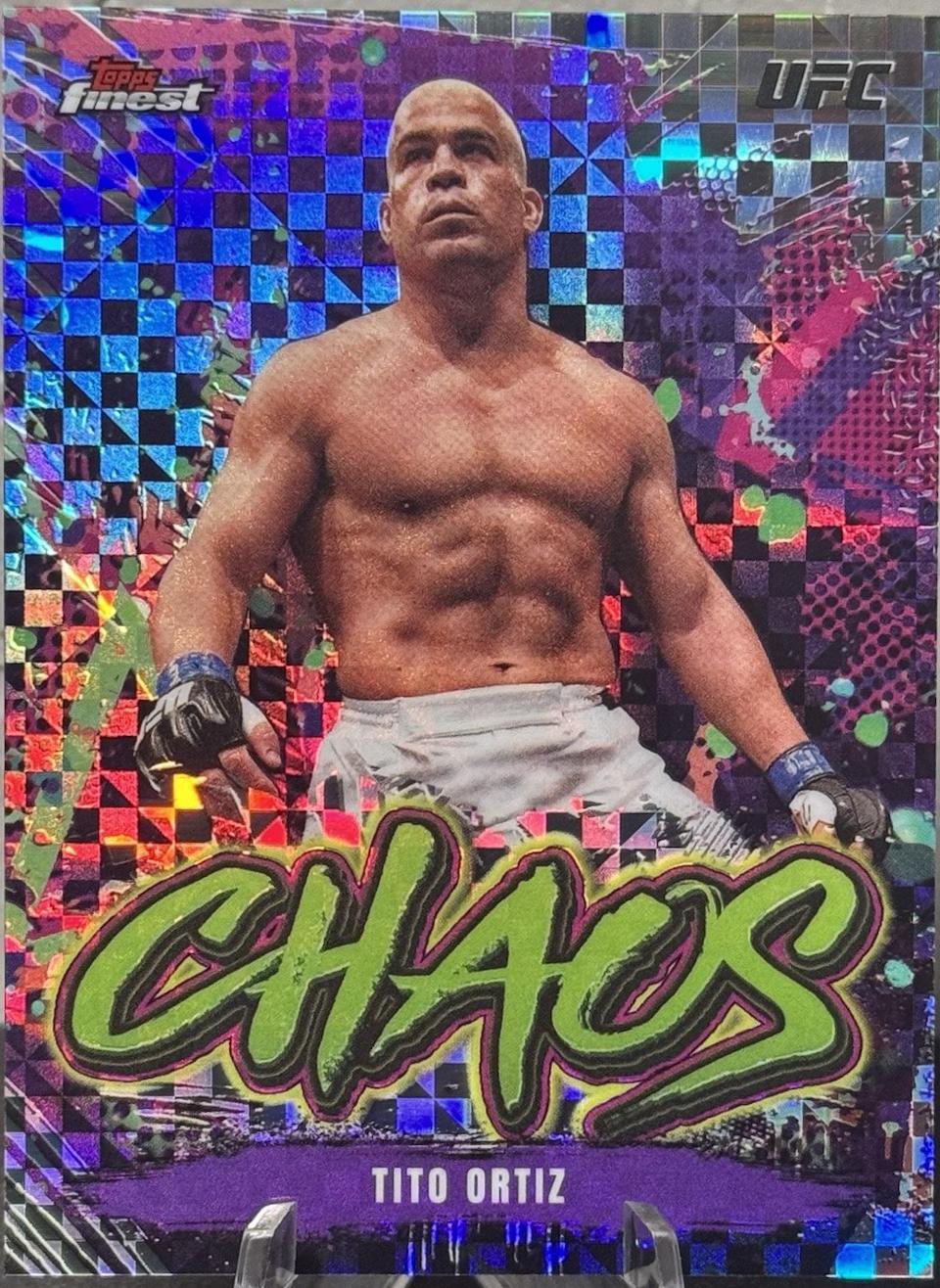 Tito Ortiz 2024 Topps Finest UFC Chaos #CHA-25 Checkerboard Refractor