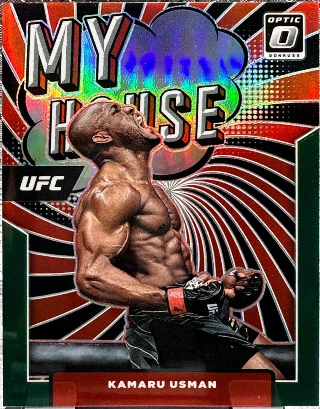 Kamaru Usman 2022 Panini Donruss Optic UFC My House #6 Green