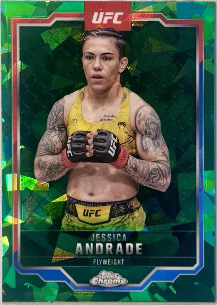 Jessica Andrade 2025 Topps Chrome Sapphire UFC Base Sapphire #119 Green Sapphire