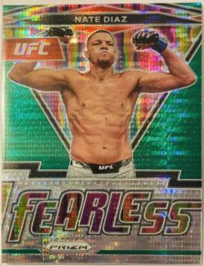 Nate Diaz 2022 Panini Prizm UFC Fearless #13 Green Pulsar