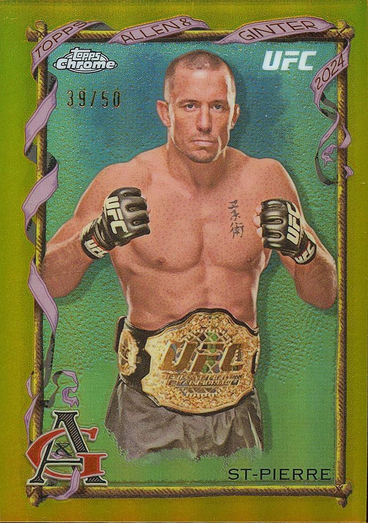 Georges St-Pierre 2024 Topps Chrome UFC Allen & Ginter #AAG-17 Gold Refractor