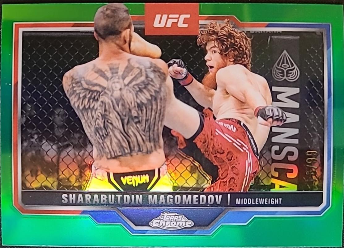 Shara Magomedov 2025 Topps Chrome UFC Base #12 Green Refractor