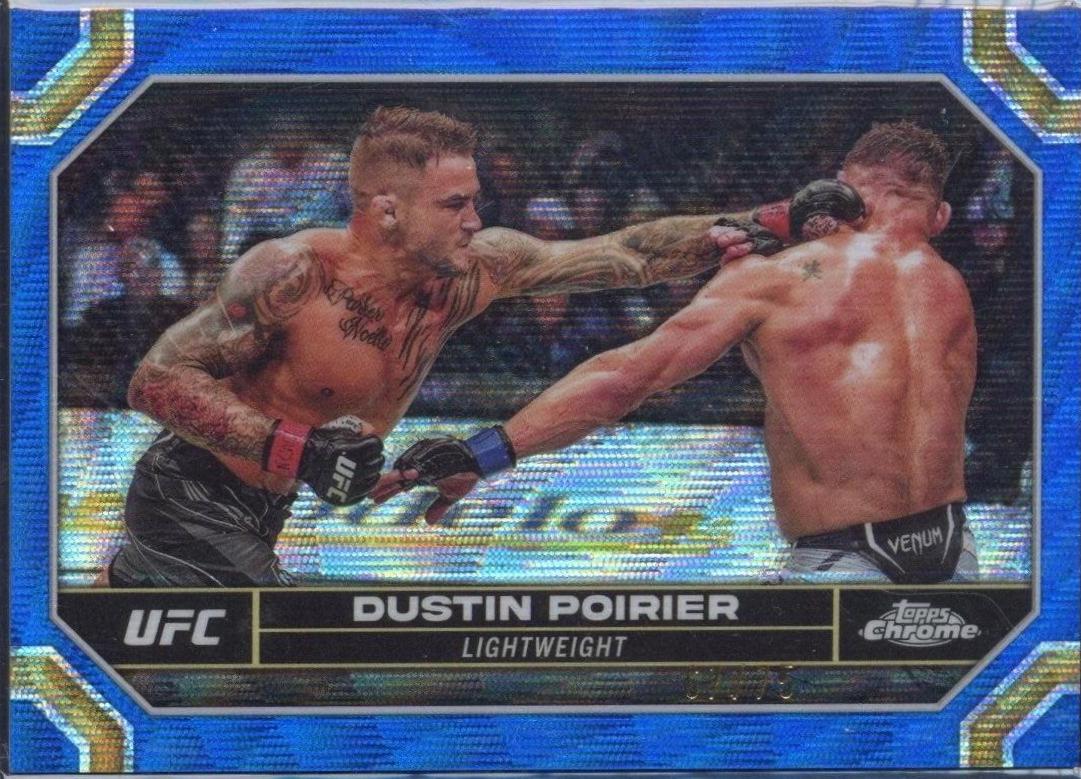 Dustin Poirier 2024 Topps Chrome UFC Base #64 Blue Wave Refractor