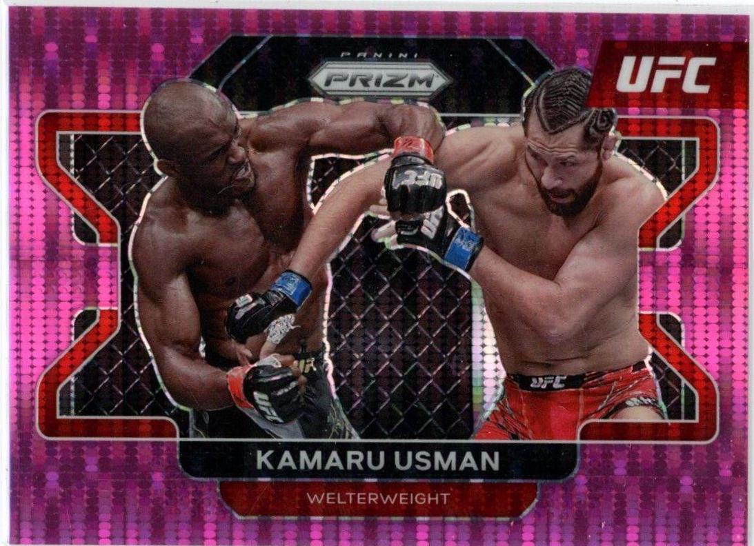 Kamaru Usman 2022 Panini Prizm UFC Base #54 Pink Pulsar