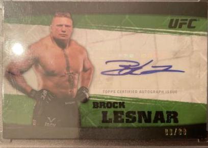 Brock Lesnar 2010 Topps UFC Knockout Autographs #A-BL Green