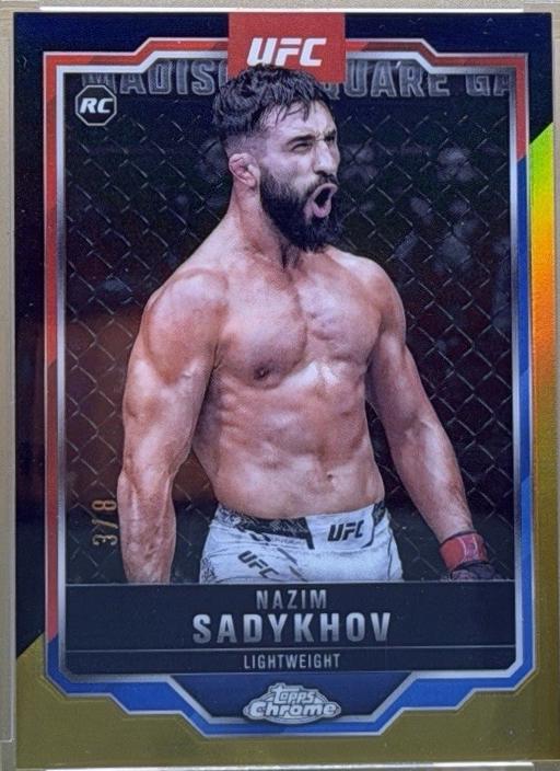 Nazim Sadykhov 2025 Topps Chrome UFC Base #157 Black & Gold Refractor