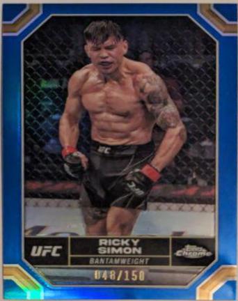 Ricky Simon 2024 Topps Chrome UFC Base #163 Blue Refractor