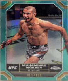 Muhammad Mokaev 2024 Topps Chrome UFC Base #144 Aqua Refractor