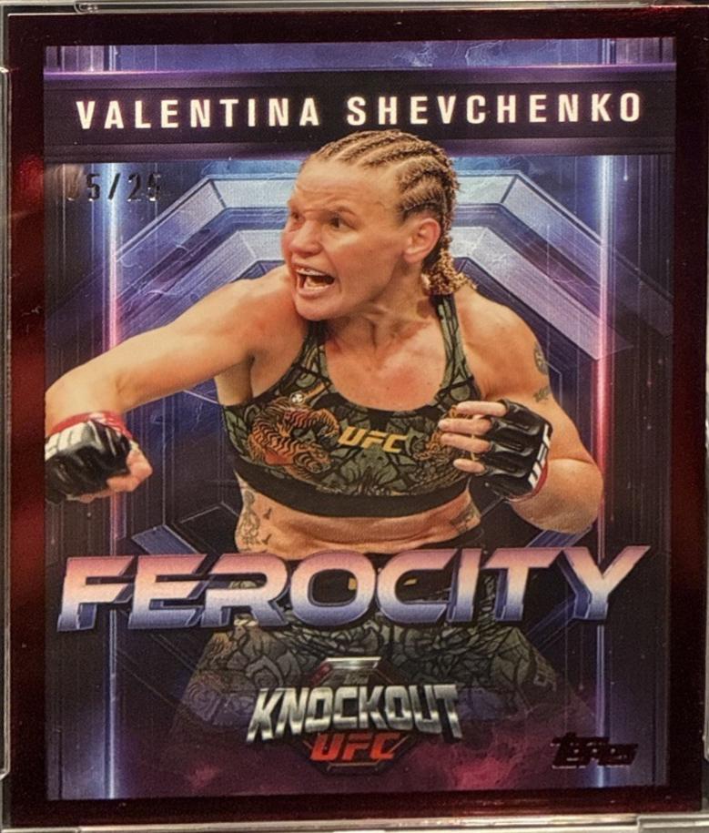 Valentina Shevchenko 2025 Topps Knockout UFC Ferocity #FE-27 Red