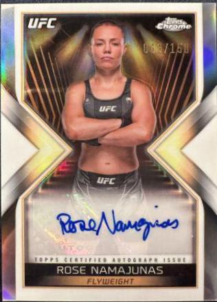 Rose Namajunas 2024 Topps Chrome UFC Main Event Autographs #MEA-RNA Refractor