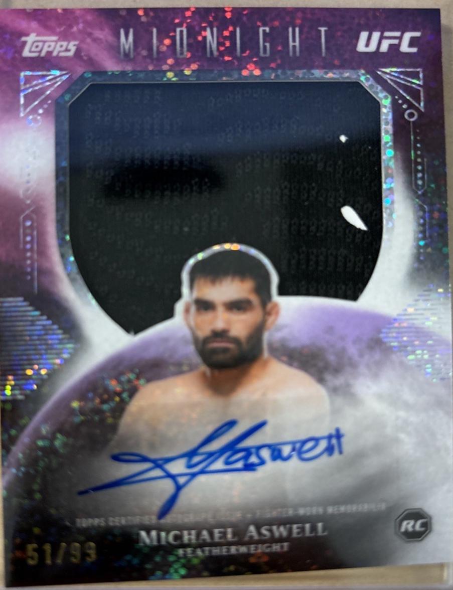 Michael Aswell 2026 Topps Midnight UFC Rookie Relic Autographs #RRA-MI Moonrise