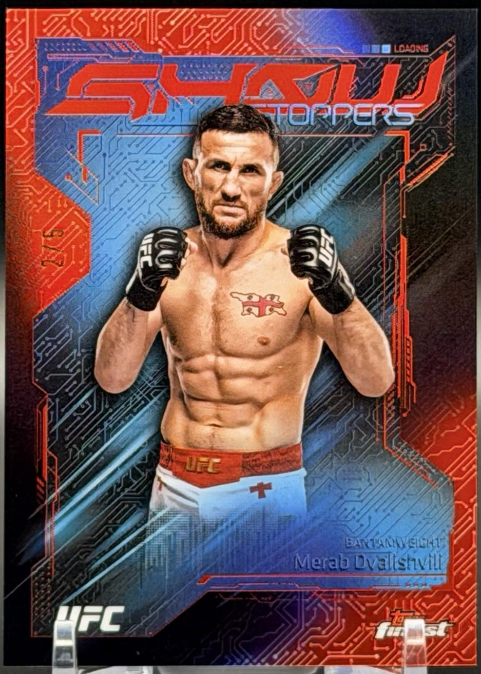 Merab Dvalishvili 2025 Topps Finest UFC Showstoppers #SS-13 Red Refractor