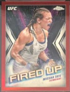 Miesha Tate 2024 Topps Chrome UFC Fired Up #FDP-2 Red Refractor