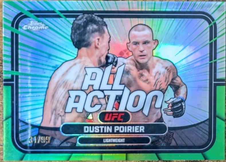 Dustin Poirier 2026 Topps Chrome UFC All-Action #AA-18 Green Refractor