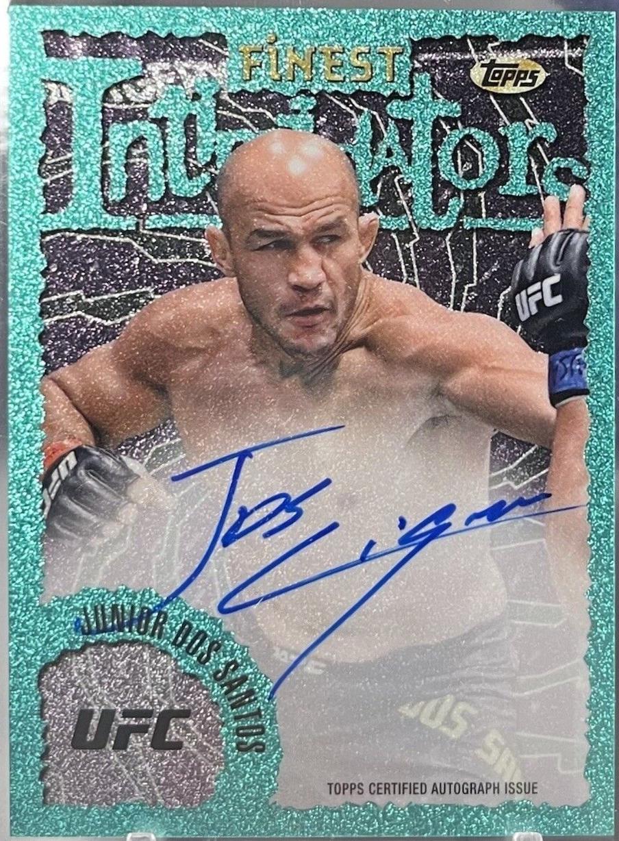 Junior Dos Santos 2024 Topps Finest UFC Intimidators Autographs #IA-JDS Aqua Glitter Refractor