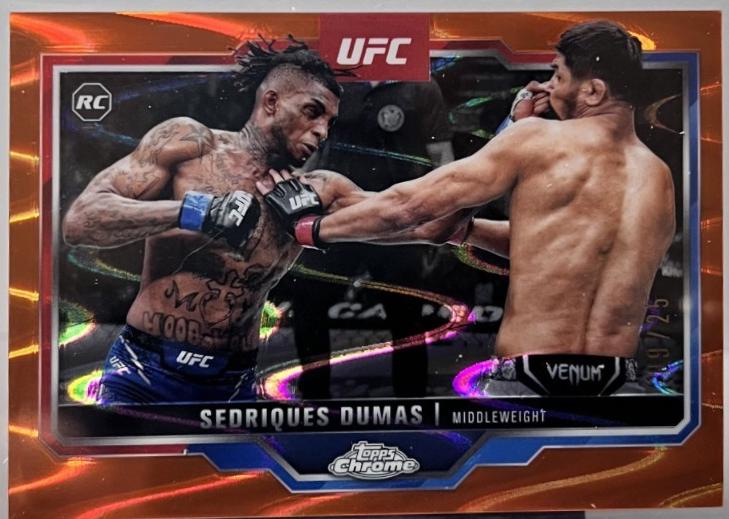 Sedriques Dumas 2025 Topps Chrome UFC Base #6 Orange Refractor