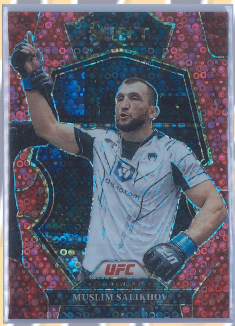 Muslim Salikhov 2023 Panini Select UFC Premier Level #187 Red Disco
