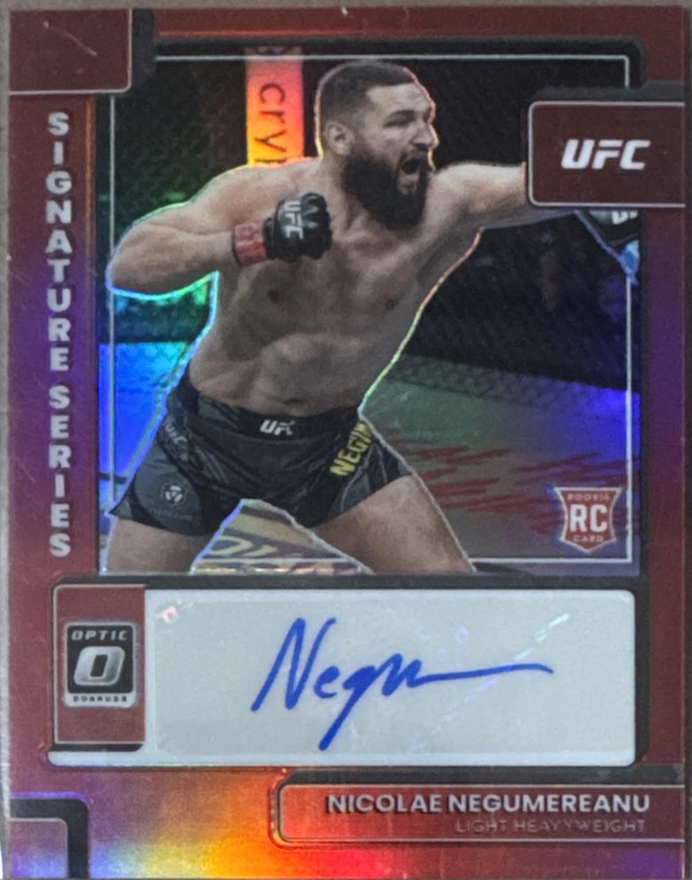 Nicolae Negumereanu 2023 Panini Donruss Optic UFC Signature Series #32 Blue