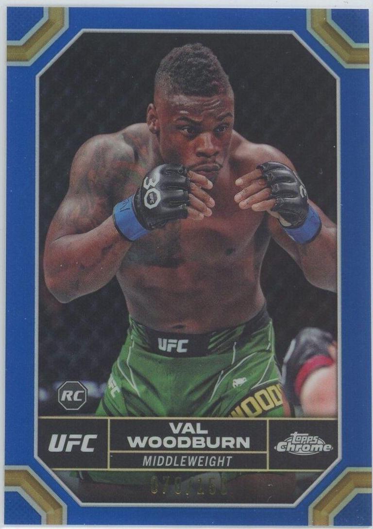 Val Woodburn 2024 Topps Chrome UFC Base #193 Blue Refractor
