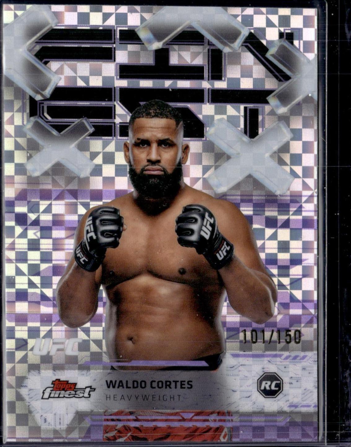 Waldo Cortes Acosta 2025 Topps Finest UFC Base Common #97 Purple Checkerboard Refractor