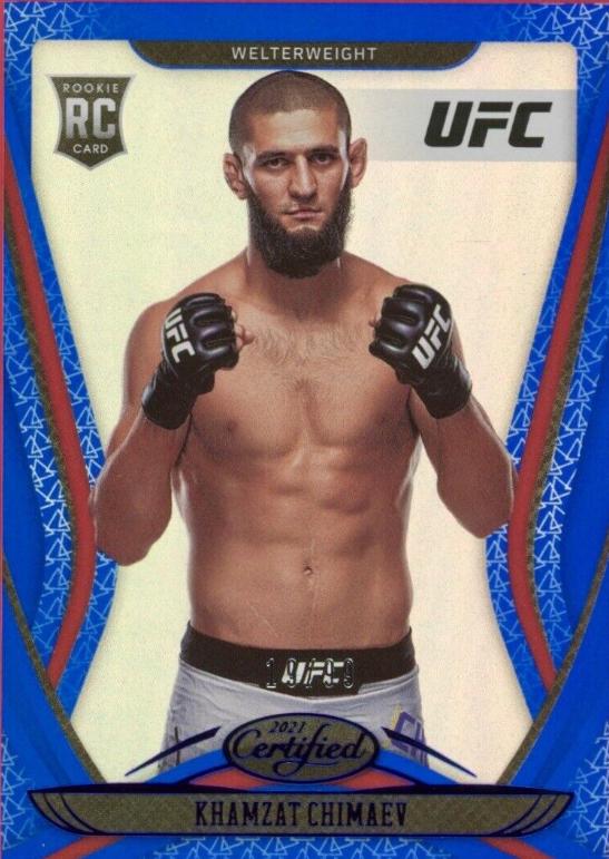 Khamzat Chimaev 2021 Panini Chronicles UFC Base Certified #132 Blue