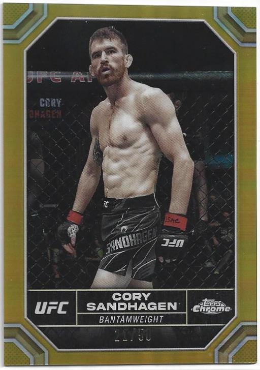 Cory Sandhagen 2024 Topps Chrome UFC Base #50 Gold Refractor