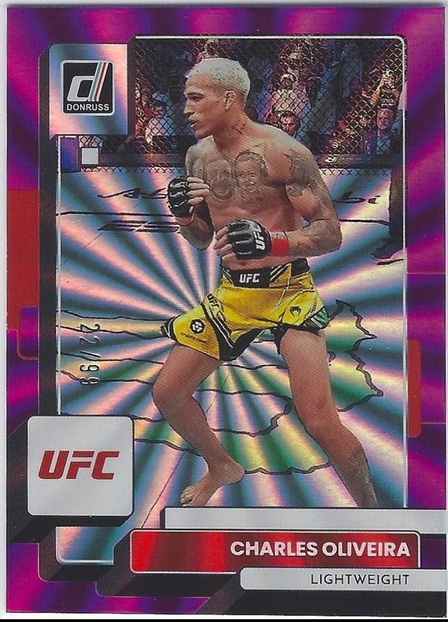 Charles Oliveira 2023 Panini Donruss UFC Base #158 Purple Laser