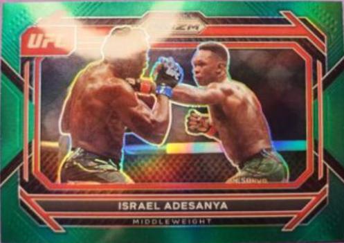 Israel Adesanya 2023 Panini Prizm UFC Base #82 Green