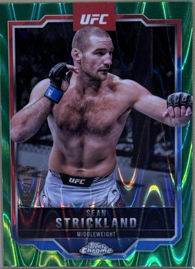 Sean Strickland 2025 Topps Chrome UFC Base #74 Green Wave