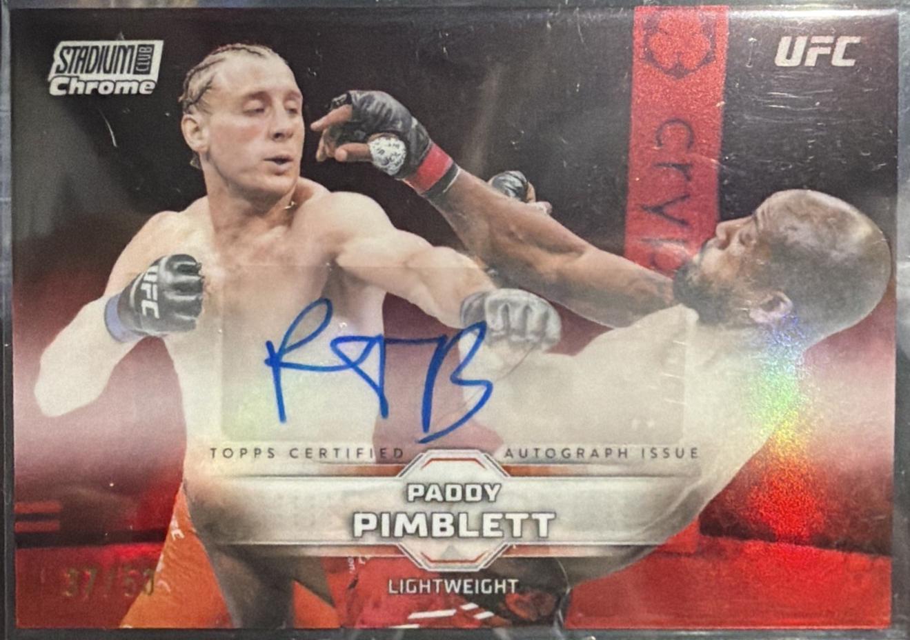 Paddy Pimblett 2026 Topps Stadium Club UFC Chrome Autographs #CAV-PPT Red Refractor