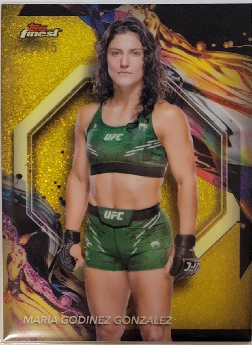 Maria Godinez Gonzalez 2024 Topps Finest UFC Base Uncommon #112 Yellow Glitter Refractor
