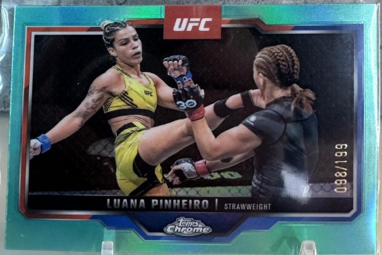 Luana Pinheiro 2025 Topps Chrome UFC Base #178 Aqua Refractor