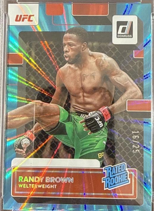 Randy Brown 2023 Panini Donruss UFC Base #214 Teal Laser