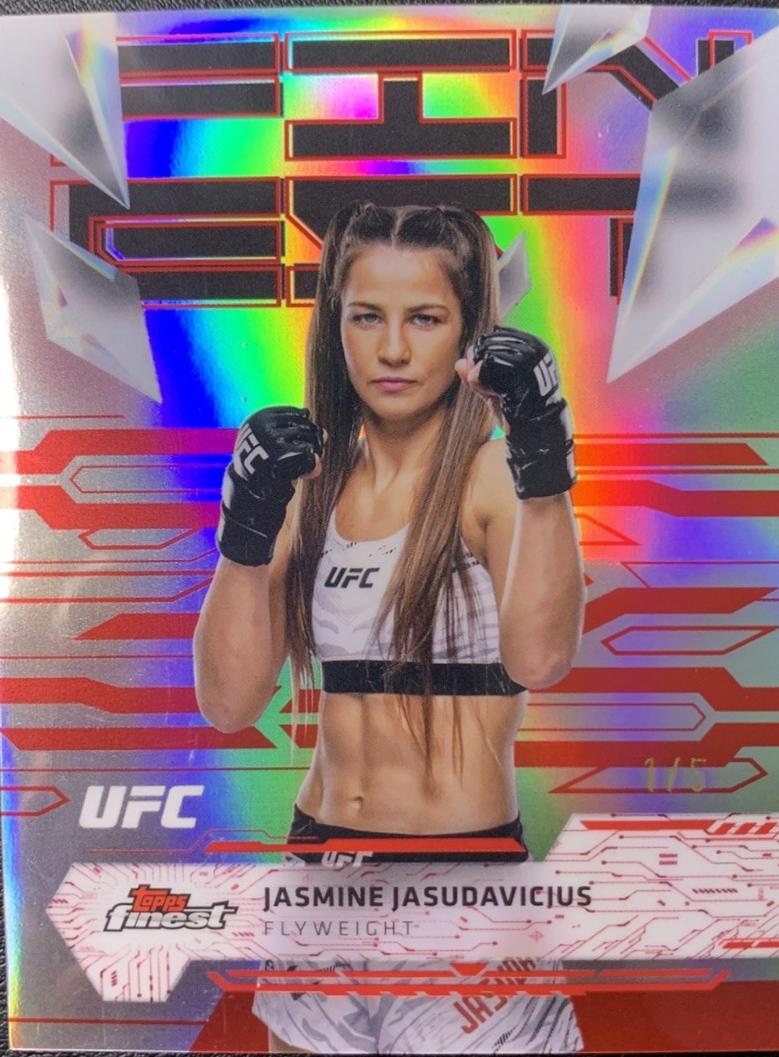Jasmine Jasudavicius 2025 Topps Finest UFC Base Uncommon #101 Red Refractor