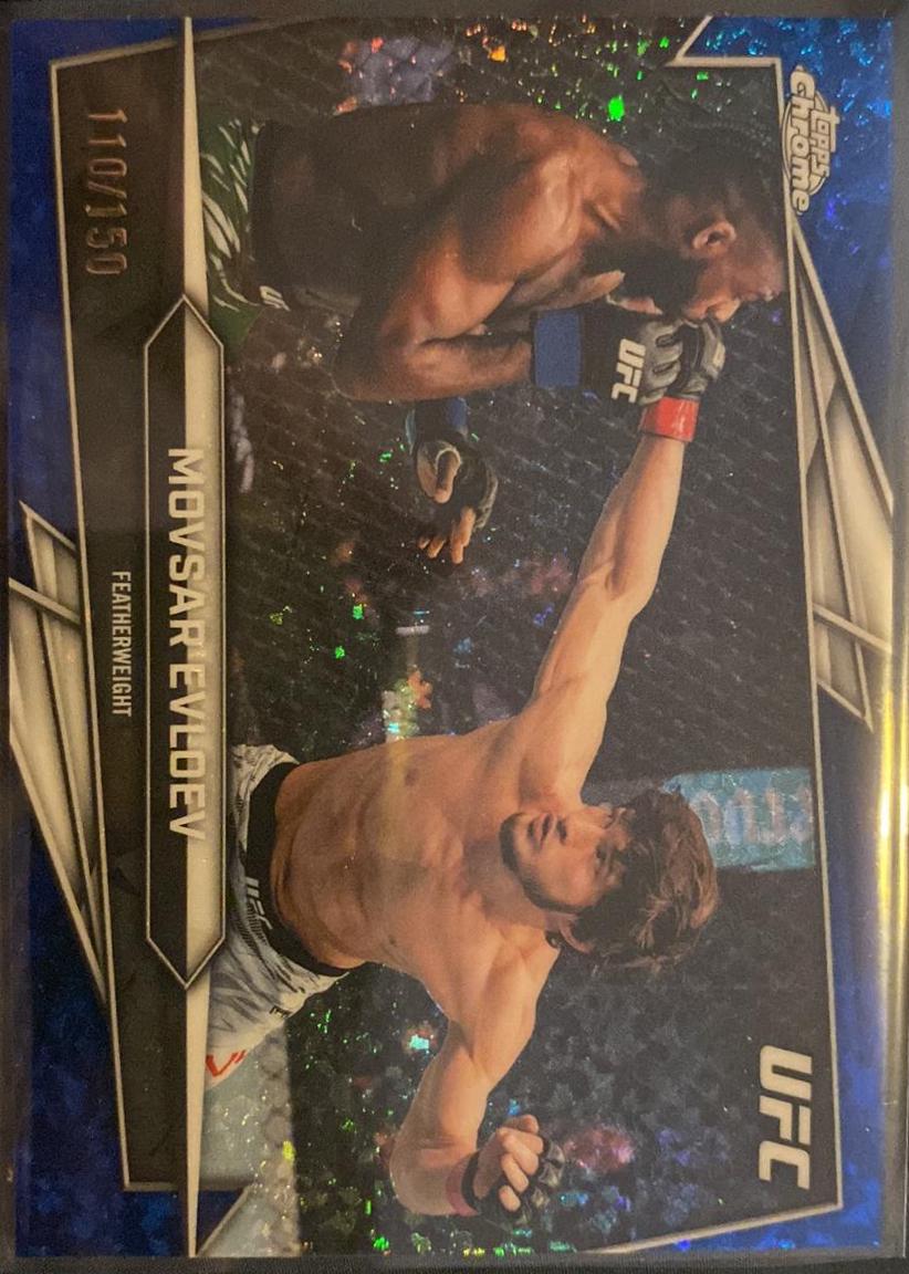 Movsar Evloev 2026 Topps Chrome UFC Base #165 Blue Mini Diamonds Refractor