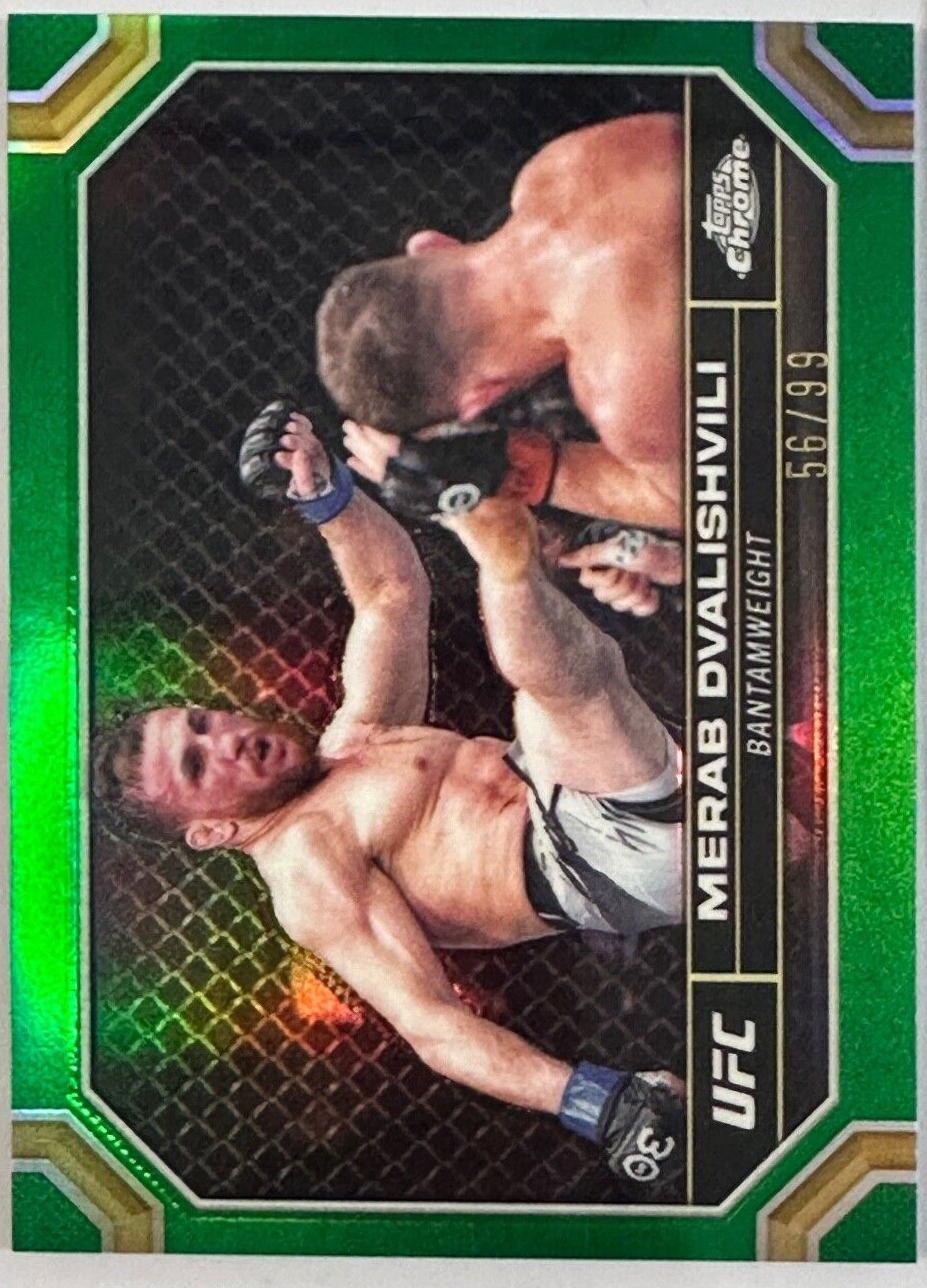 Merab Dvalishvili 2024 Topps Chrome UFC Base #135 Green Refractor