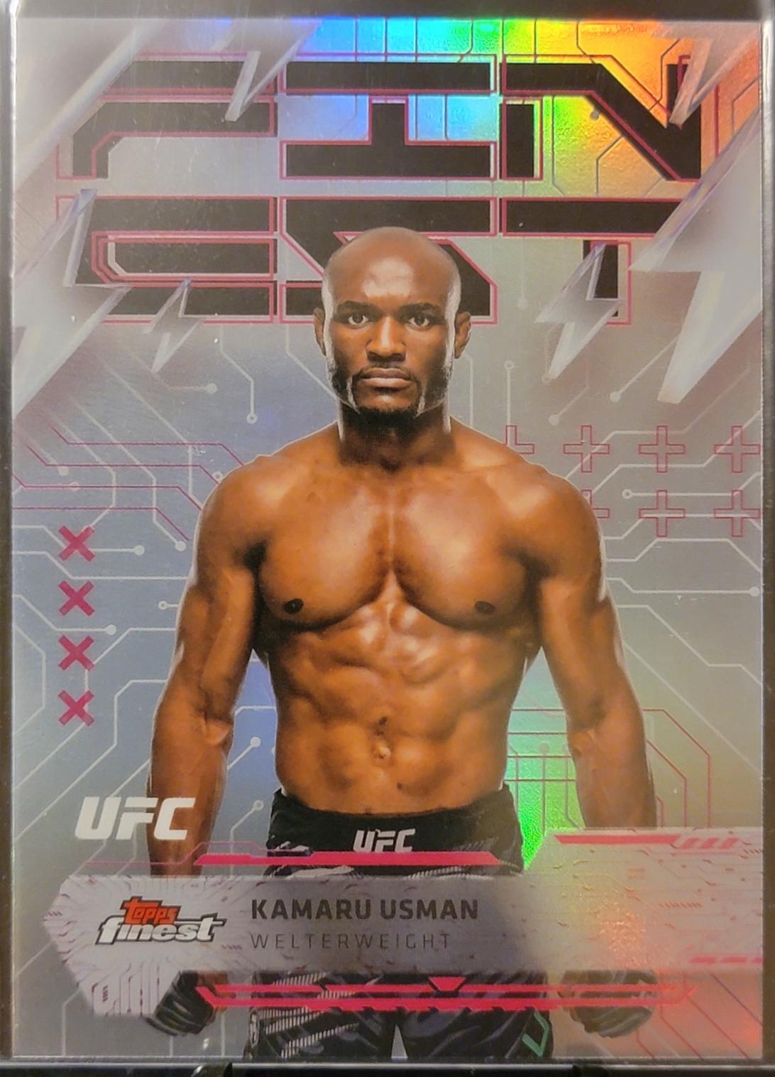 Kamaru Usman 2025 Topps Finest UFC Base Rare #243 Refractor