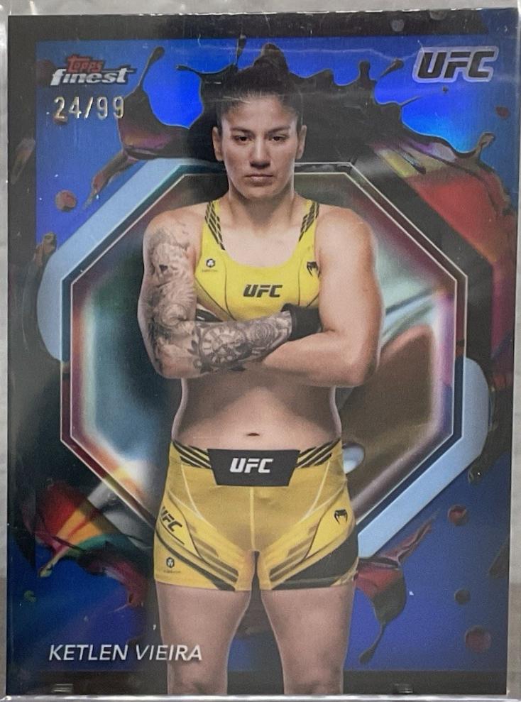 Ketlen Vieira 2024 Topps Finest UFC Base Rare #215 Blue Refractor