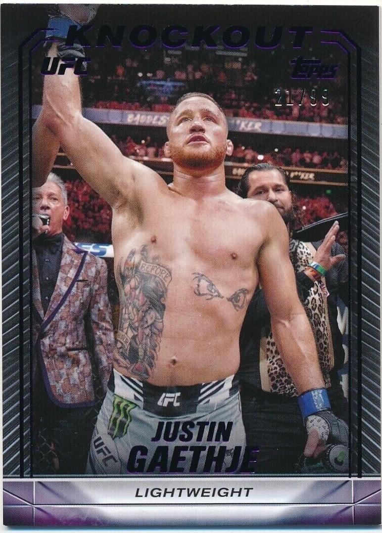 Justin Gaethje 2024 Topps Knockout UFC Base #83 Purple