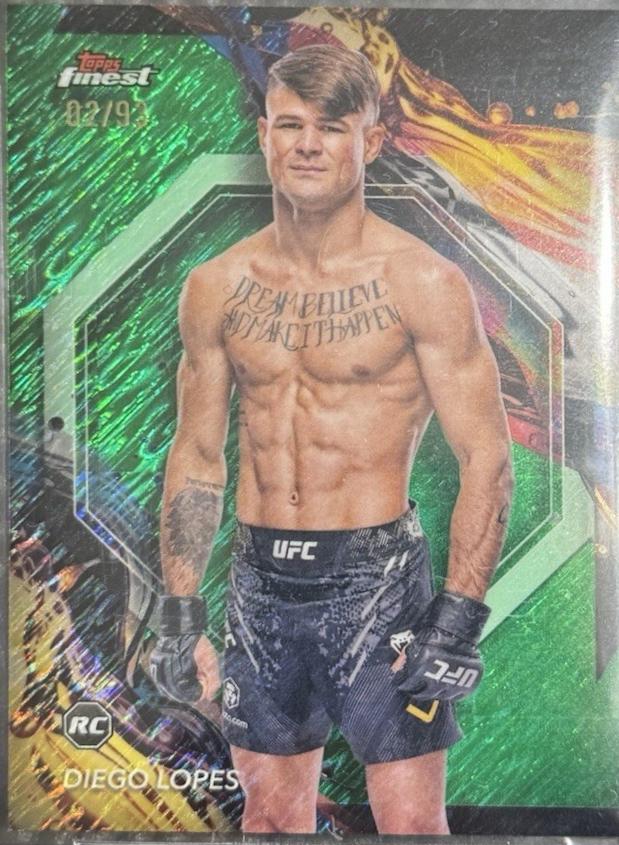 Diego Lopes 2024 Topps Finest UFC Base Uncommon #142 Green Shimmer Refractor