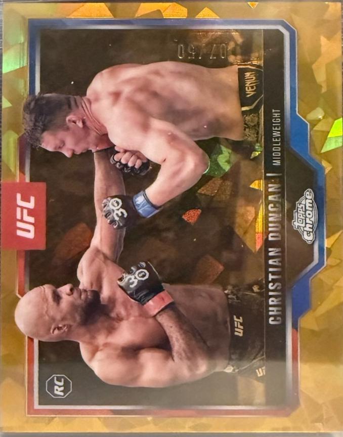 Christian Duncan 2025 Topps Chrome Sapphire UFC Base Sapphire #51 Gold Sapphire