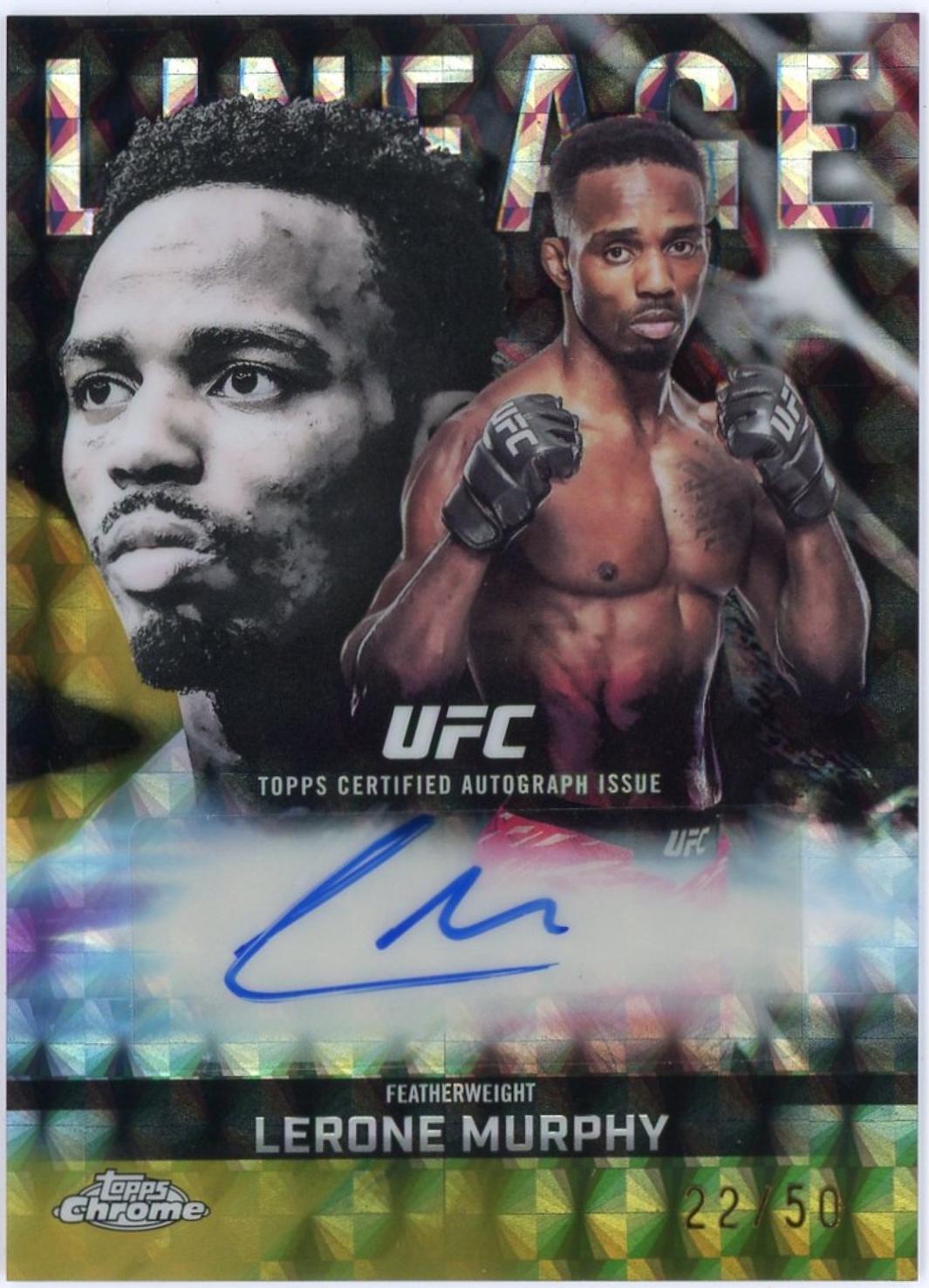 Lerone Murphy 2026 Topps Chrome UFC Chrome Lineage Autographs #CCA-LM Gold Geometric Refractor