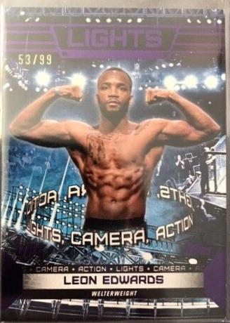 Leon Edwards 2024 Topps Knockout UFC Lights (Lights, Camera, Action) #LTS-9 Purple