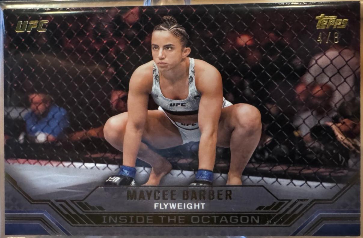Maycee Barber 2024 Topps Knockout UFC Inside the Octagon #ITO-3 Gold