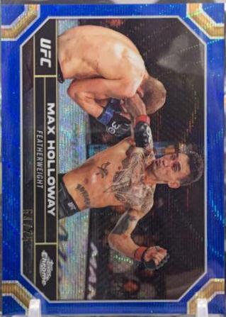 Max Holloway 2024 Topps Chrome UFC Base #131 Blue Wave Refractor