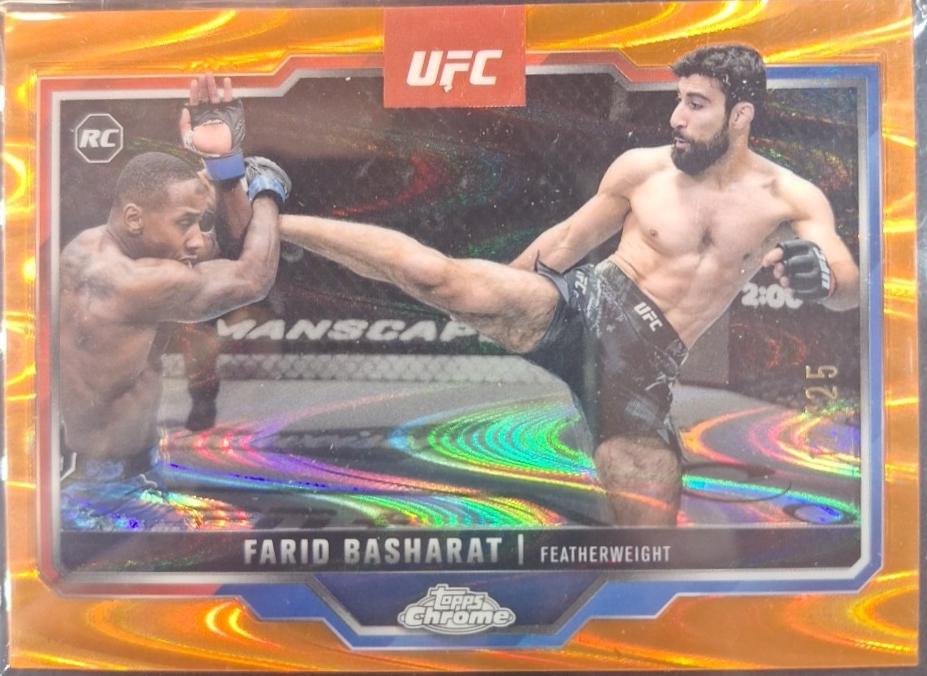 Farid Basharat 2025 Topps Chrome UFC Base #132 Orange Refractor