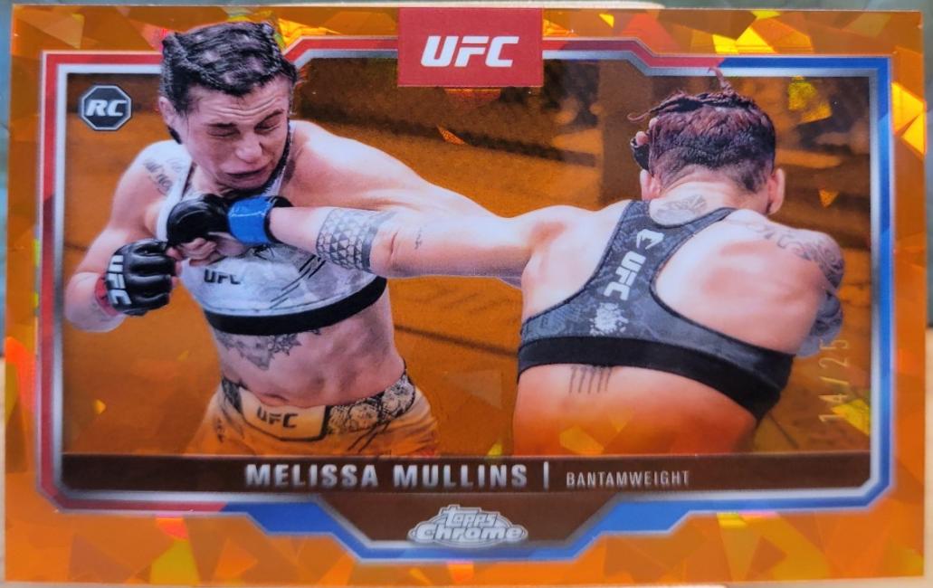 Melissa Mullins 2025 Topps Chrome Sapphire UFC Base Sapphire #197 Orange Sapphire