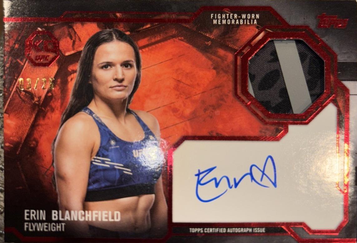 Erin Blanchfield 2025 Topps Knockout UFC Knockout Autograph Relics #KAR-EB Red